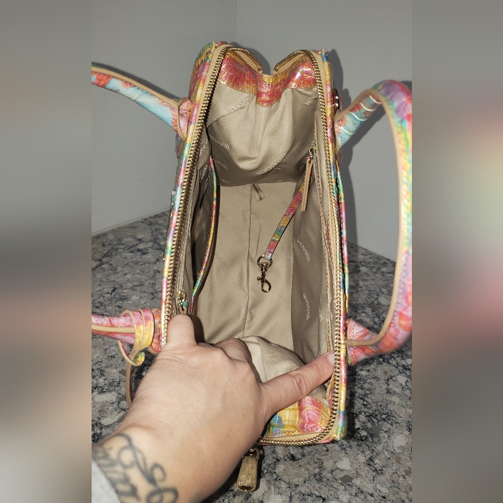 🍭Brahmin Small Caroline Satchel Saltwater Taffy Melbourne - Picture 7 of 16